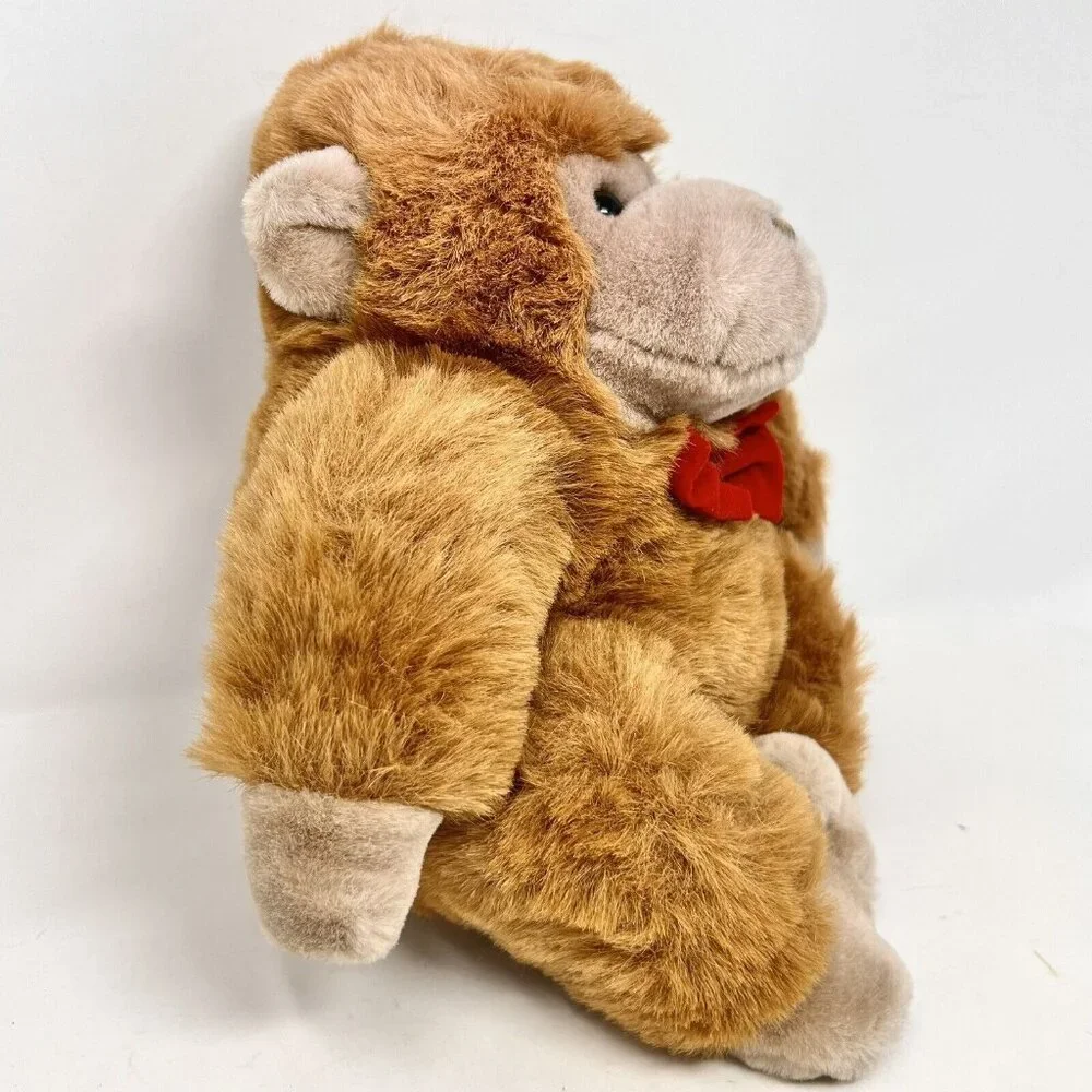 Vintage JS Toys Bow Tie Monkey Plush‎ Stuffed Gorilla Petal Plush With Tag